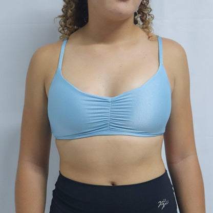 Top franzido wonder azul candy